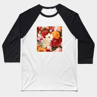 Summer Floral Design Baseball T-Shirt